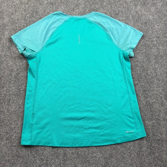NIKE Women’s Blue Short Sleeve Dri-Fit Athletic Running Shirt size: Large - Picture 2 of 8